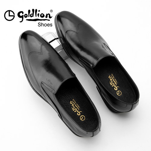 金利来透气尖头套脚商务正装皮鞋