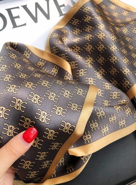 杭州丝绸桑蚕丝丝巾经典凯旋门百搭双层双面真丝丝巾细窄领巾飘带