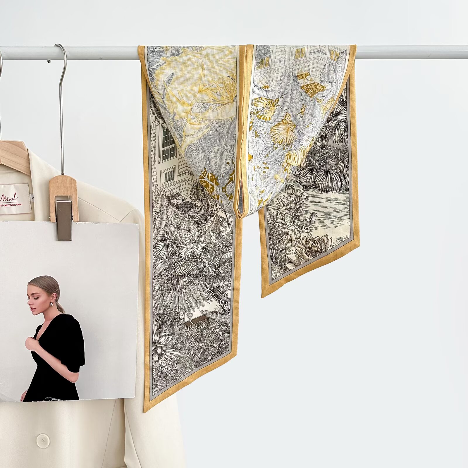 秋冬真丝羊毛丝巾桑蚕丝围巾