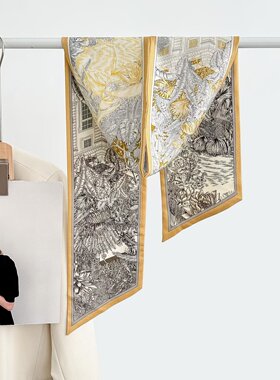 秋冬丝毛长巾飘带真丝羊毛丝巾桑蚕丝围巾披肩斜角巾