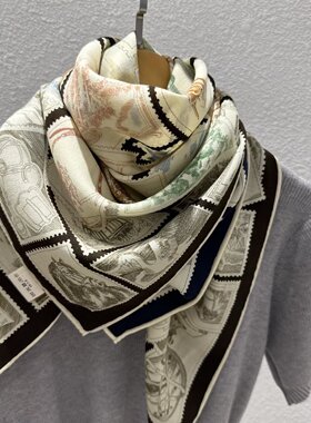 「90羊毛合集」100澳洲羊毛围巾女春秋季双面方巾多功能保暖披肩