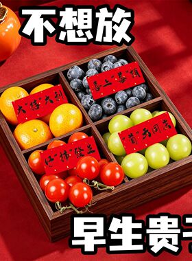 早生贵子模具果盘干果组合订婚摆台喜庆摆件结婚用品四宫格盒提篮