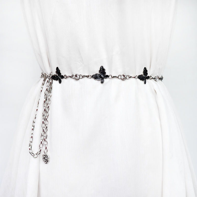 蝴蝶金粉配件女腰链金属甜美可爱