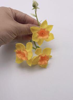 软胶水仙花花艺摆设客厅花艺摆件插花束餐桌装饰花高档仿生塑料花