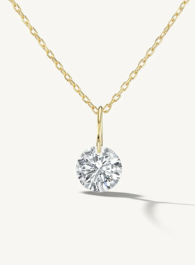 MINIBLOOM 单颗5mm裸锆石包金项链可水洗小众设计感轻奢项链女