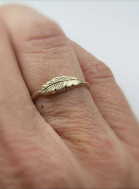 MINIBLOOM 自由的呼唤 纯银羽毛戒指开口2025新款简约百搭指环