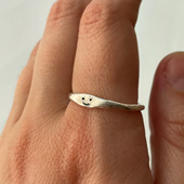 MINI BLOOM极简治愈系Keep smile微笑戒指纯银开口