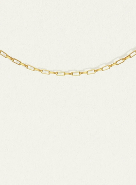 MINI BLOOM 宽方形锁扣项链 美国进口14K包金