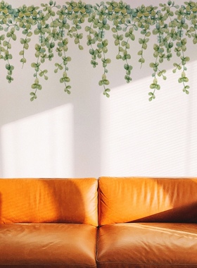 可移墙壁粘贴画卧室客厅电视背景墙贴纸春天柳树绿色植物stickers