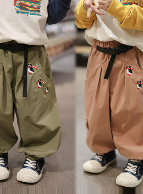 日系DD潮牌童装儿童工装裤子2026春装宝宝休闲长裤男童宽松工装裤