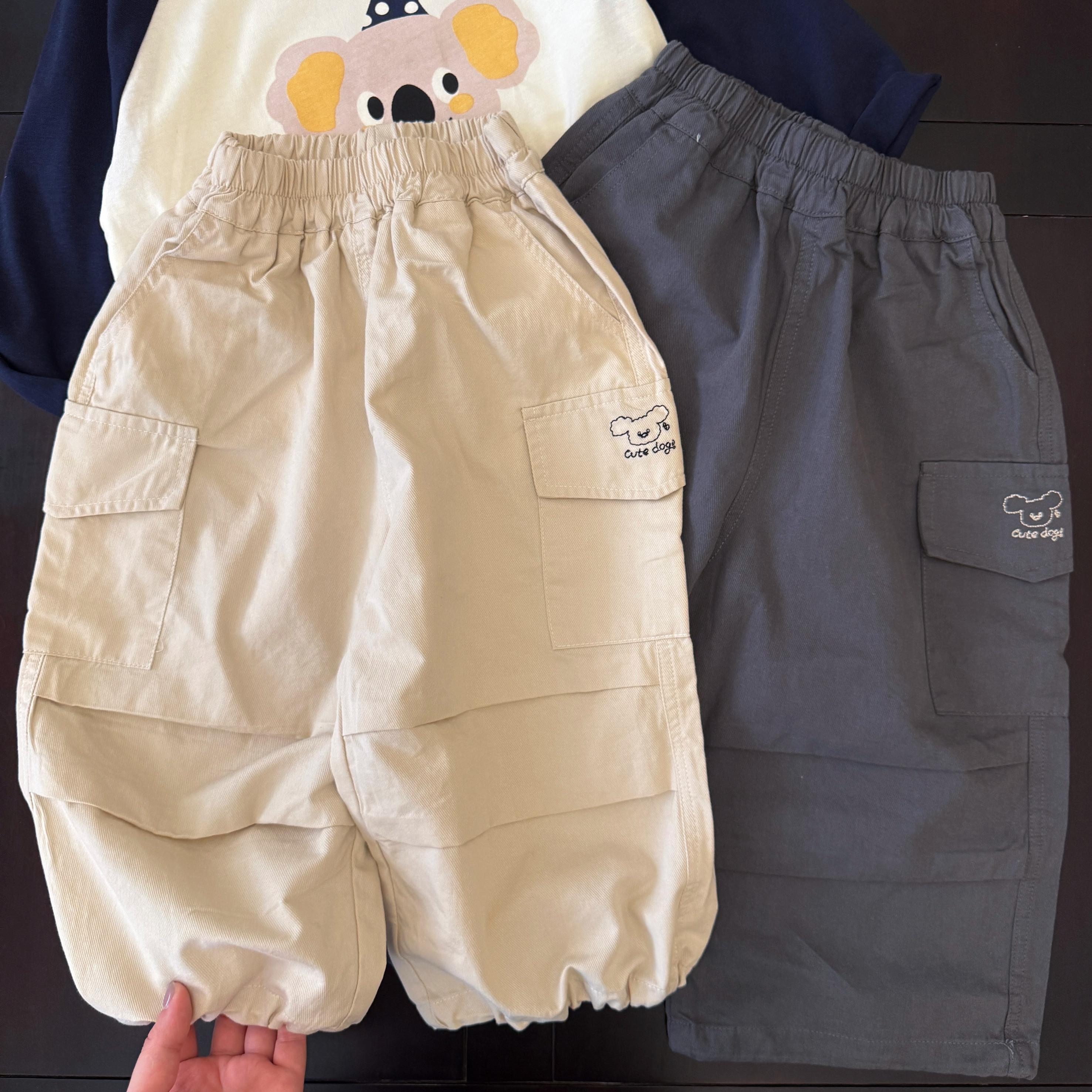 可爱儿童长裤春秋卡通小狗工装裤