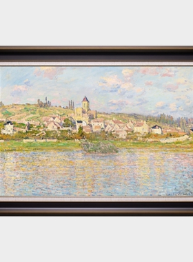 莫奈世界名油画弗特伊风景手绘印象横版美欧式客餐厅轻奢装饰196
