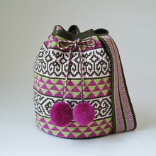 哥仑比亚WAYUU部落手工编织包瓦尤包单股大号草绿玫粉紫好球