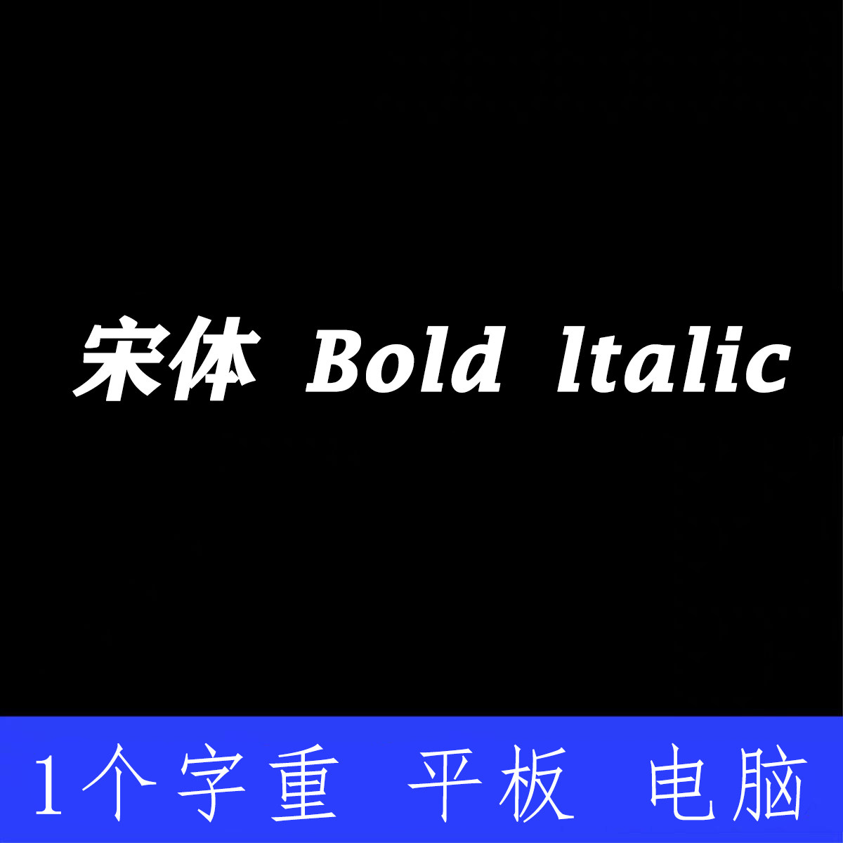 宋体 Bold Italic ttf格式Win/Mac/Procreate字体包中文简体字库 - 实物图