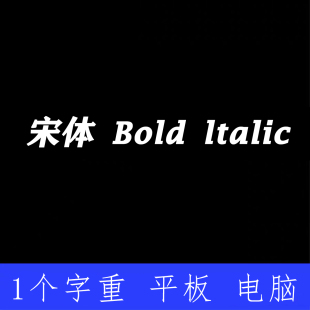 宋体 Bold Italic ttf格式Win/Mac/Procreate字体包中文简体字库
