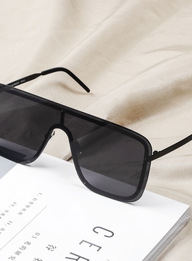 新款大框黑超一片式连体墨镜