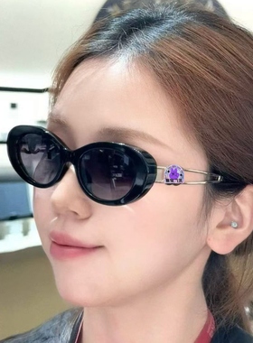 高级感猫眼太阳镜女小脸上深下浅色窄框时髦防紫外线墨镜可配度数