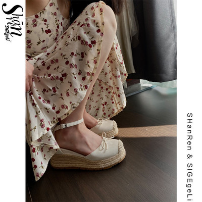 厚底内增高气质中空凉鞋增高