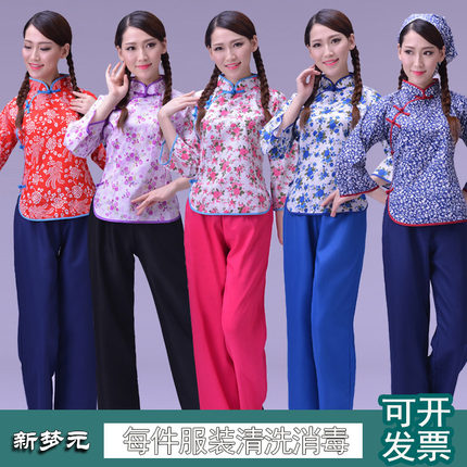 出租村姑演出服阿庆嫂民国姑娘服装五四青年采茶女劳动妇女舞蹈服