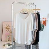 舞蹈服瑜伽上衣 莫代尔t恤女夏圆弧下摆宽松短袖 巨舒服 柔软中长款