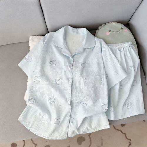 夏季高颜值短袖睡衣女韩版家居服
