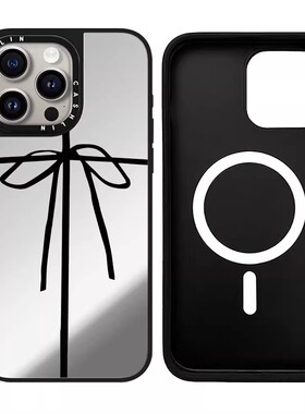 c联名同款黑色蝴蝶结适用iPhone15plus保护套苹果17promax手机壳透明防摔13/14pro高级感12/11创意卡通16plus