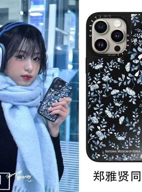 CASE联名郑雅娴同款宝怪适用17promax手机壳iPhone16pro苹果15plus镜面MagSafe磁吸14pC家13韩国博物馆碎花