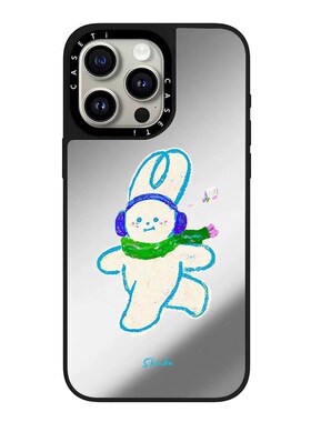 CASE联名听歌小兔子适用17promax手机壳iPhone16pro苹果15plusMagSafe磁吸14p镜面C家13潮流12可爱简约11INS