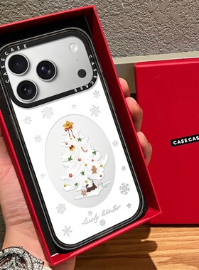 CASE联名雪白星星圣诞树适用17promax手机壳iPhone16pro苹果15plusMagSafe磁吸14p透明C家13潮流12INS风11