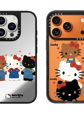 CASE联名叠叠乐kitty猫适用17promax手机壳iPhone16pro苹果15plusMagSafe磁吸14p镜面C家13潮流12韩系11透明