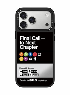 CASE联名纽约地铁站牌适用17promax手机壳iPhone16pro苹果15plusMagSafe磁吸14p镜面C家13潮流12简约11INS风