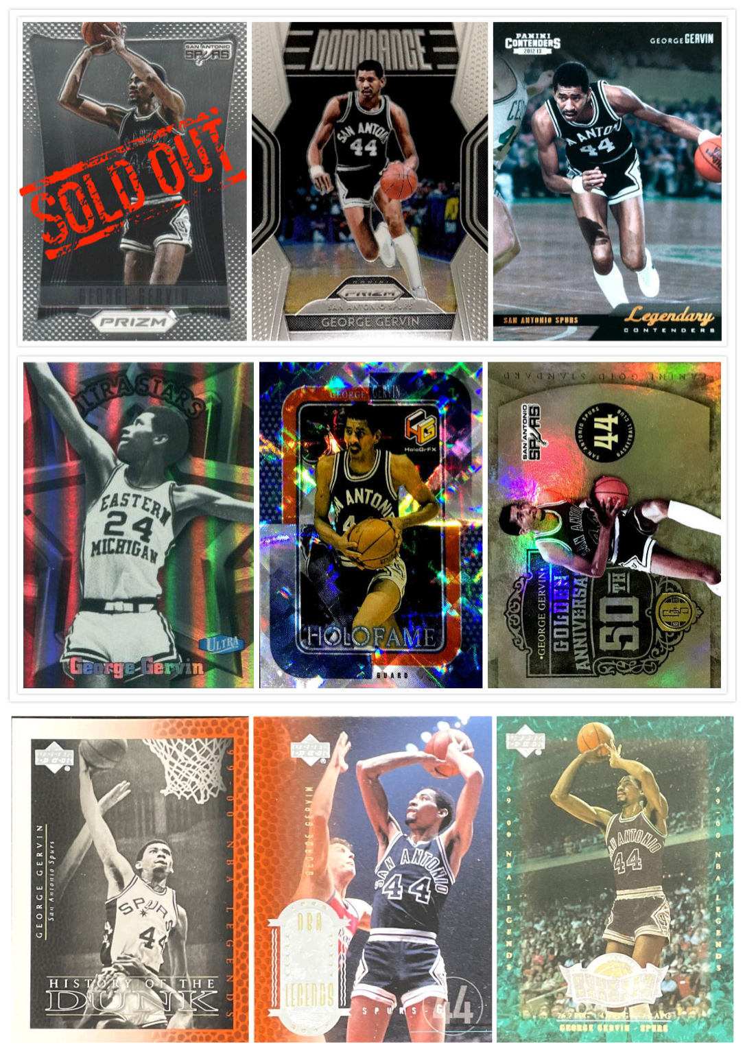 【iR】NBA球星卡 Panini UD 乔治 格文 冰人 George Gervin 特卡 运动/瑜伽/健身/球迷用品 篮球球迷用品 原图主图