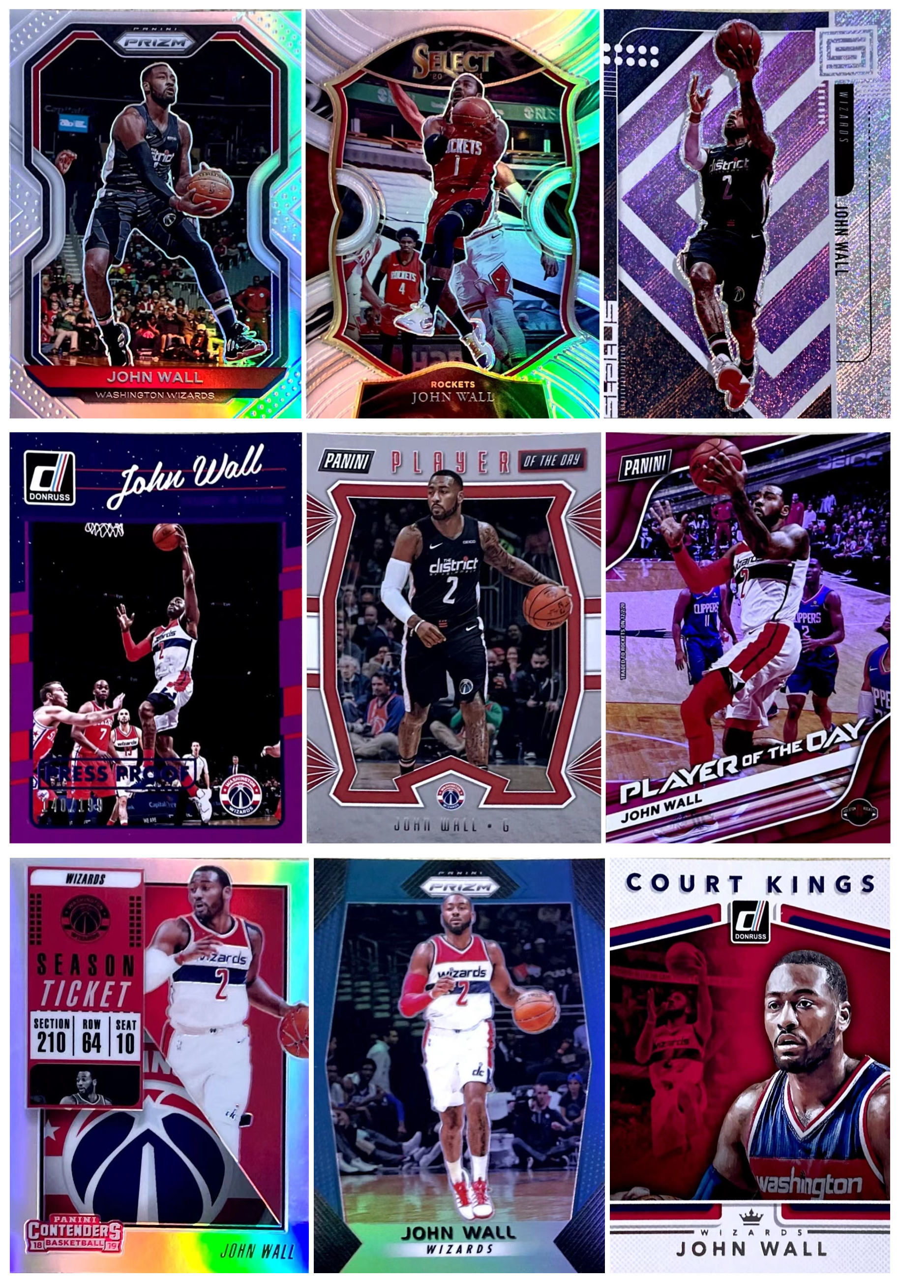 【iR】NBA球星卡 Panini 约翰 沃尔 John Wall 折射 限量 普特卡