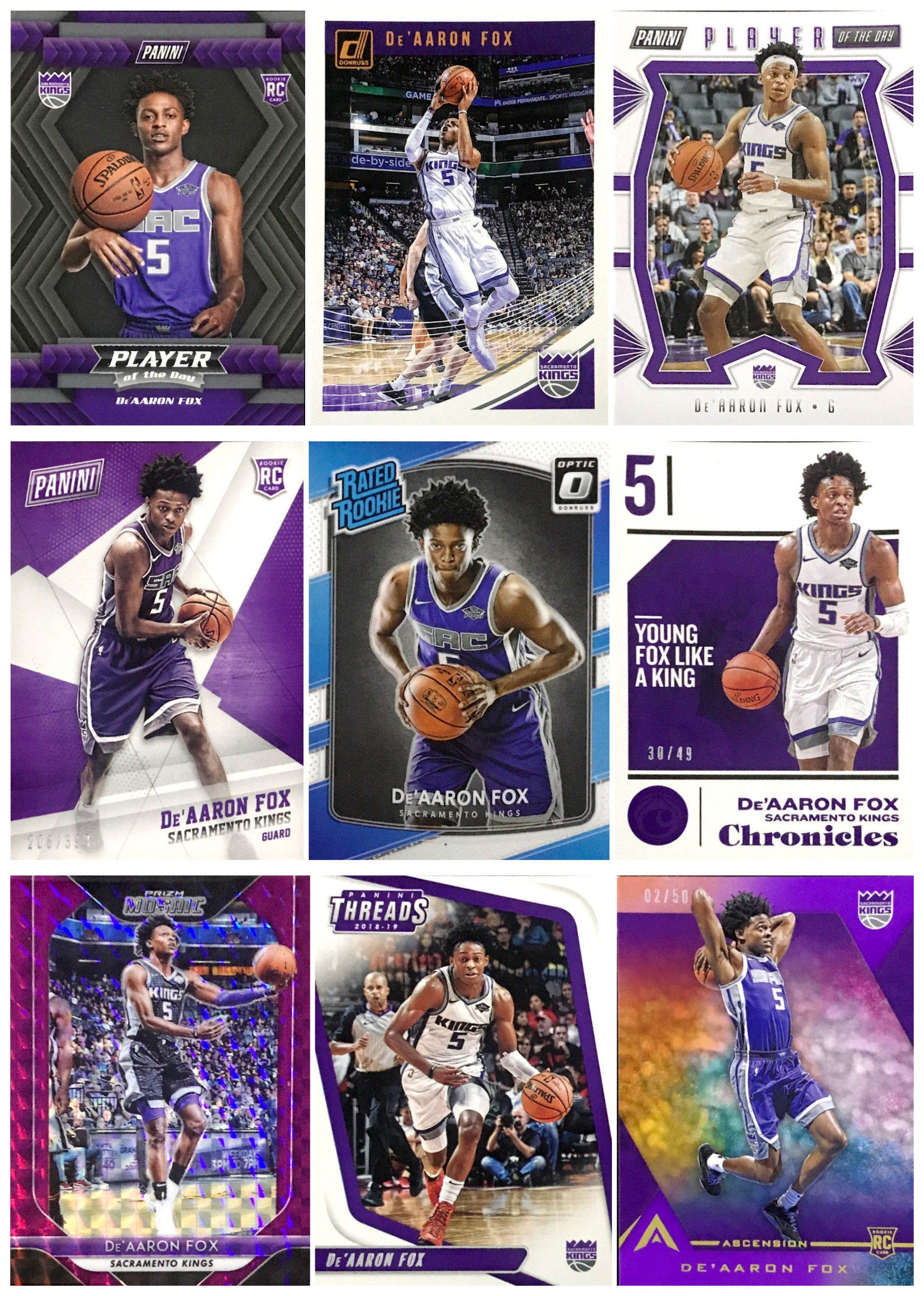 【ir】nba球星卡 panini 达龙 福克斯 deaaron fox 折射 新秀卡