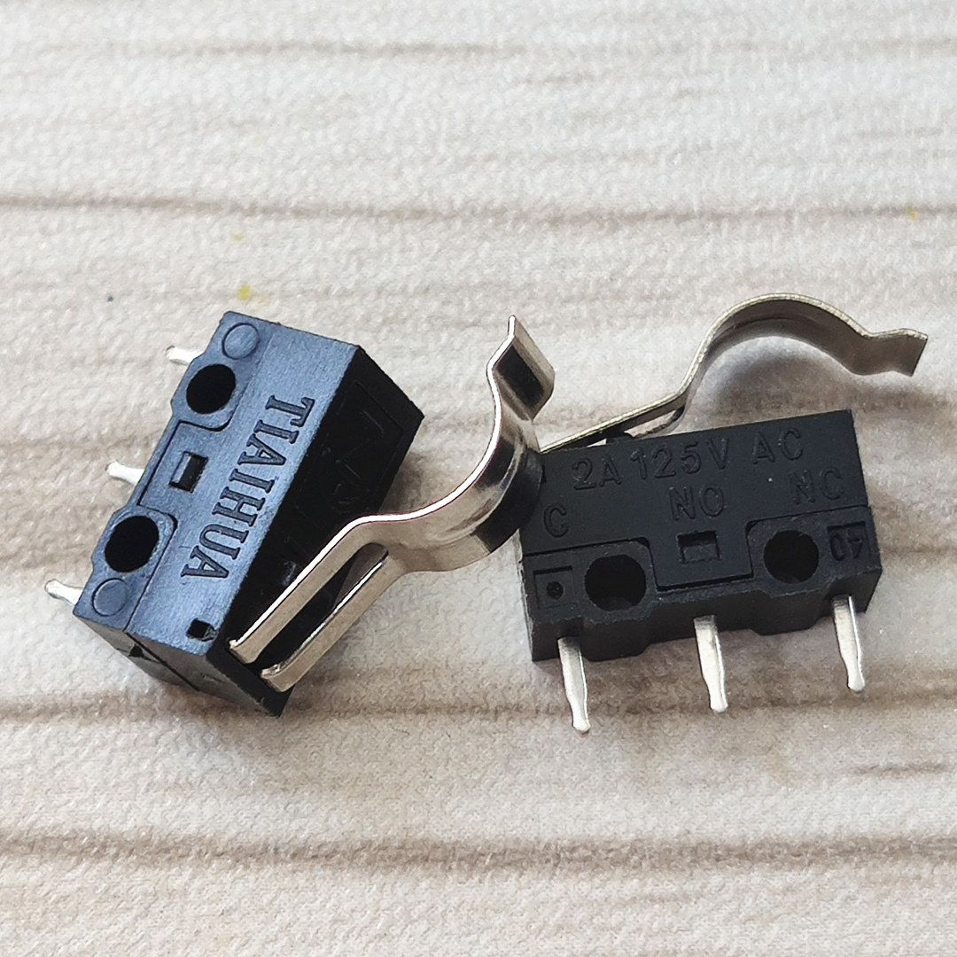 微动开关 3脚 2a 125v 带弯柄 小型微型 鼠标开关 按键开关 018定