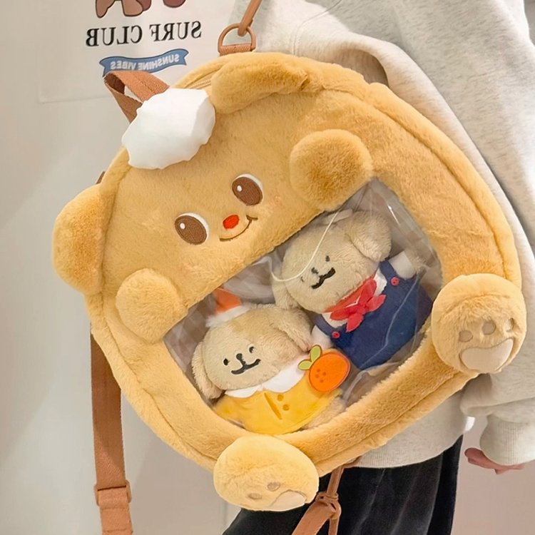 卡通包甜美可爱黄油小熊痛包学生背包2025新款百搭时尚轻便双肩包