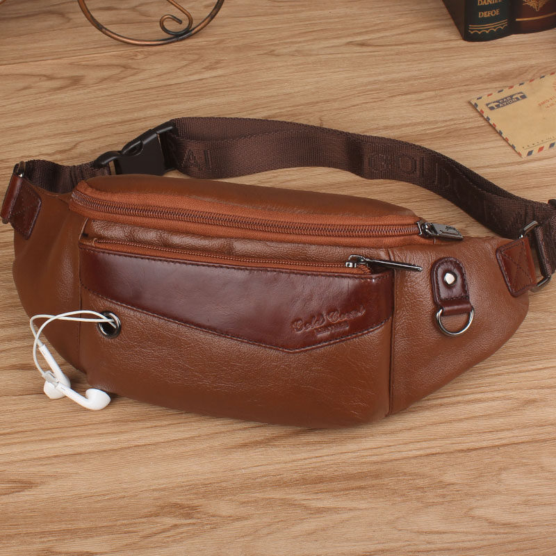 休闲全新牛皮腰包男包真皮胸包多功能手机包收银包运动斜挎包时尚,箱包皮具/热销女包/男包,男士包袋,淘宝优惠券,粉丝福利购,淘宝优惠卷