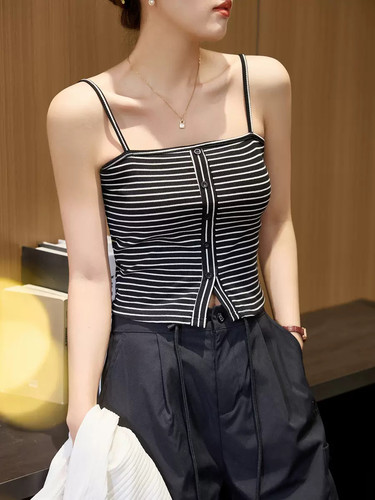 Women striped camisole slim sexy summer top high quality2026
