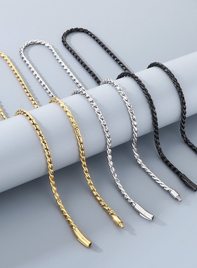 men fashion twisted chains golden hiphop rapper necklace2026