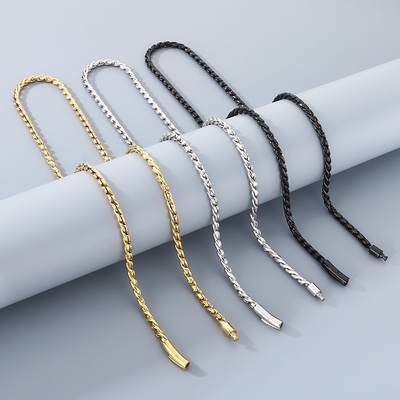 men fashion twisted chains golden hiphop rapper necklace2026