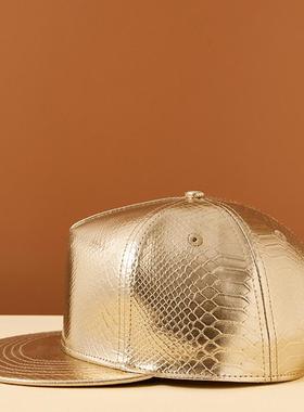 men leather caps fashion gold snapback rapper hiphop stylish