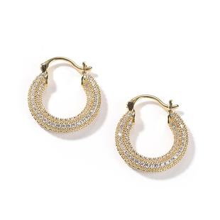 women earrings blingbling gold brass zircon hiphop girls hot