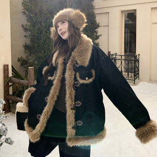 6109 大货已出 2B196 牛仔拼毛外套 P225控338 2025冬季