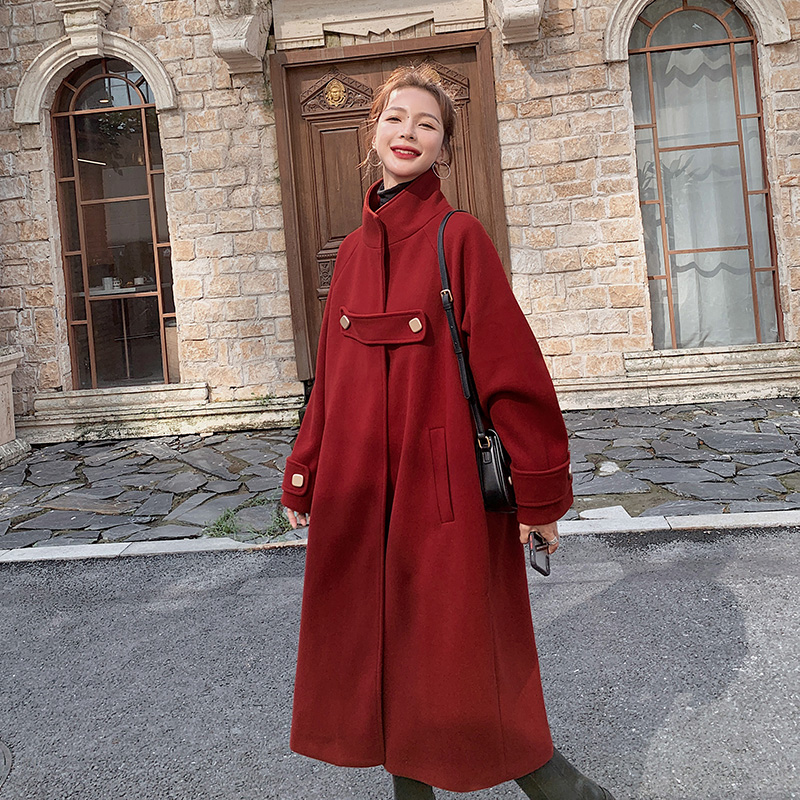现货！2022新款红色毛呢大衣外套202-2305-P175控258，女装毛呢外套，浙宝206A（原202）