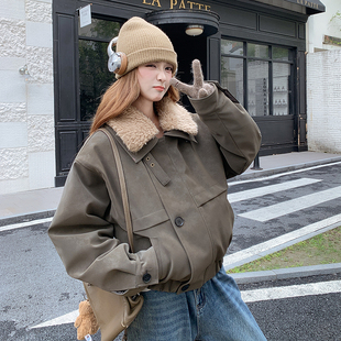 6095 现货新品 2B196 皮衣棉服短外套 P215控298 2025冬季