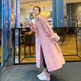 高级感超好看粉色风衣外套女春秋中长款2025新款韩系少女休闲大衣，女装风衣，浙宝206A（原202）