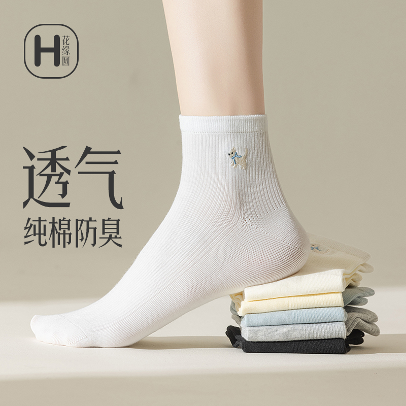 春夏百搭吸汗防臭可运动短袜子女