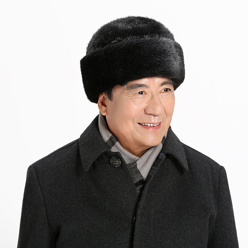 秋冬天男女士棉帽仿貂毛加厚保暖冬季帽子平顶帽中老年冬帽老人帽