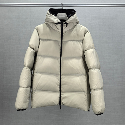 2025新款鹭蒙口砦短款连帽羽绒服男白鹅绒加厚面包服冬季保暖外套