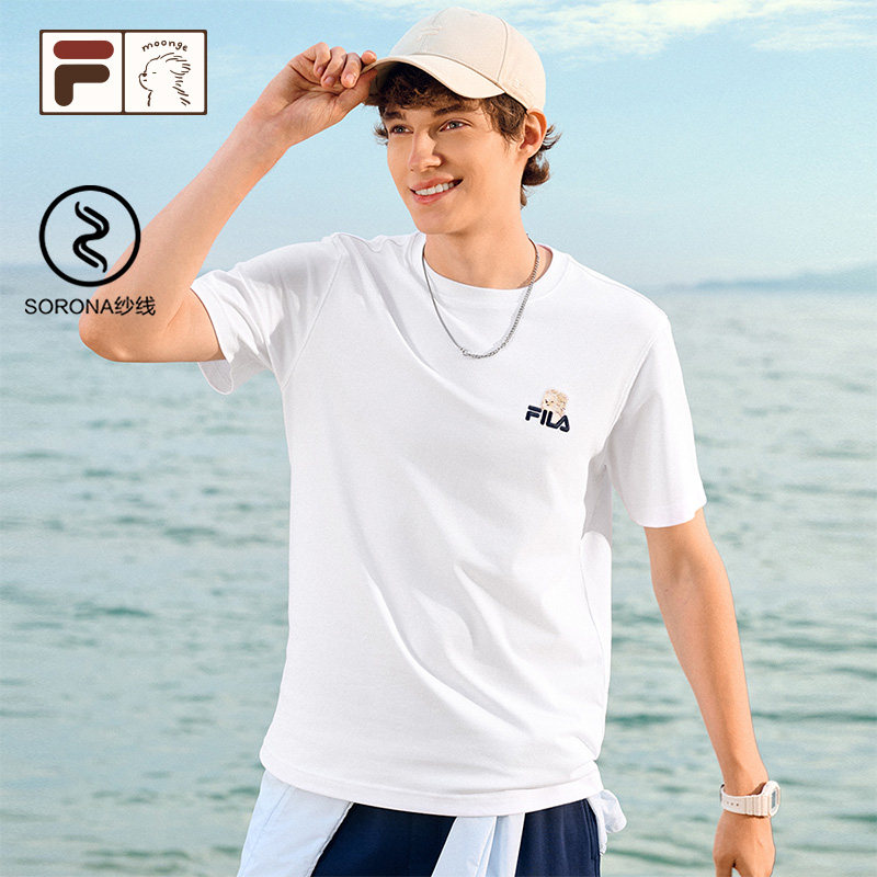 FILA FUSION｜moonge 斐乐潮牌情侣短袖衫2026秋新款休闲男女T恤